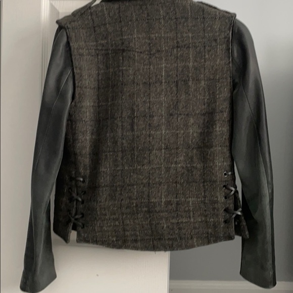 Rag & bone Harris Tweed jacket w‎ leather sleeves size 2 - Picture 1 of 16
